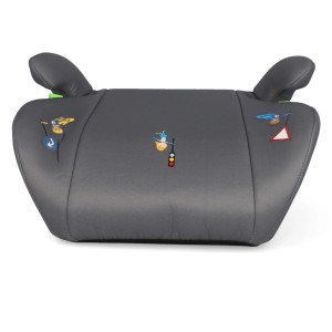 Cartrend Kindersitzerhöhung in Grau mit kindgerechten Motiven für mehr Sicherheit im Auto.