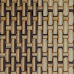 Detailaufnahme: zaunzu Rattan Sichtschutzstreifen Stroh für Doppelstabmattenzaun.