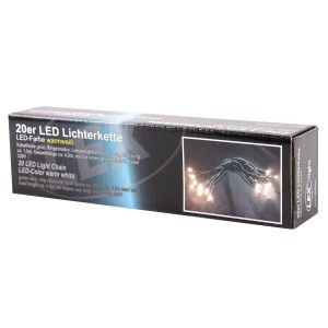 Lex 20er LED Lichterkette Grünes Kabel Innen Partylichterkette Beleuchtung Warmweiß