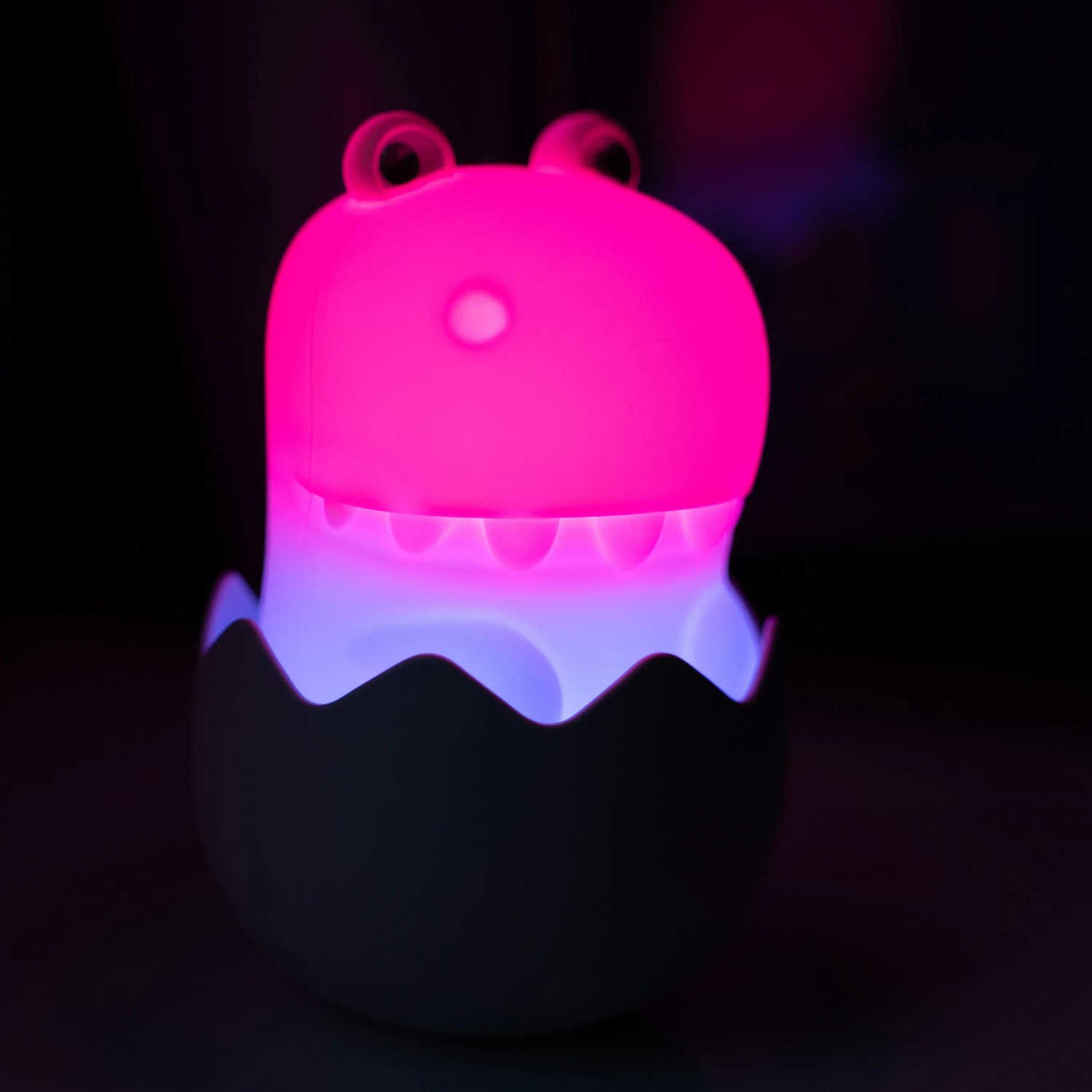 Dimmbares LED Kinder-Nachtlicht Diggy Dino mit Farbwechsel RGBW, in Eierschale.