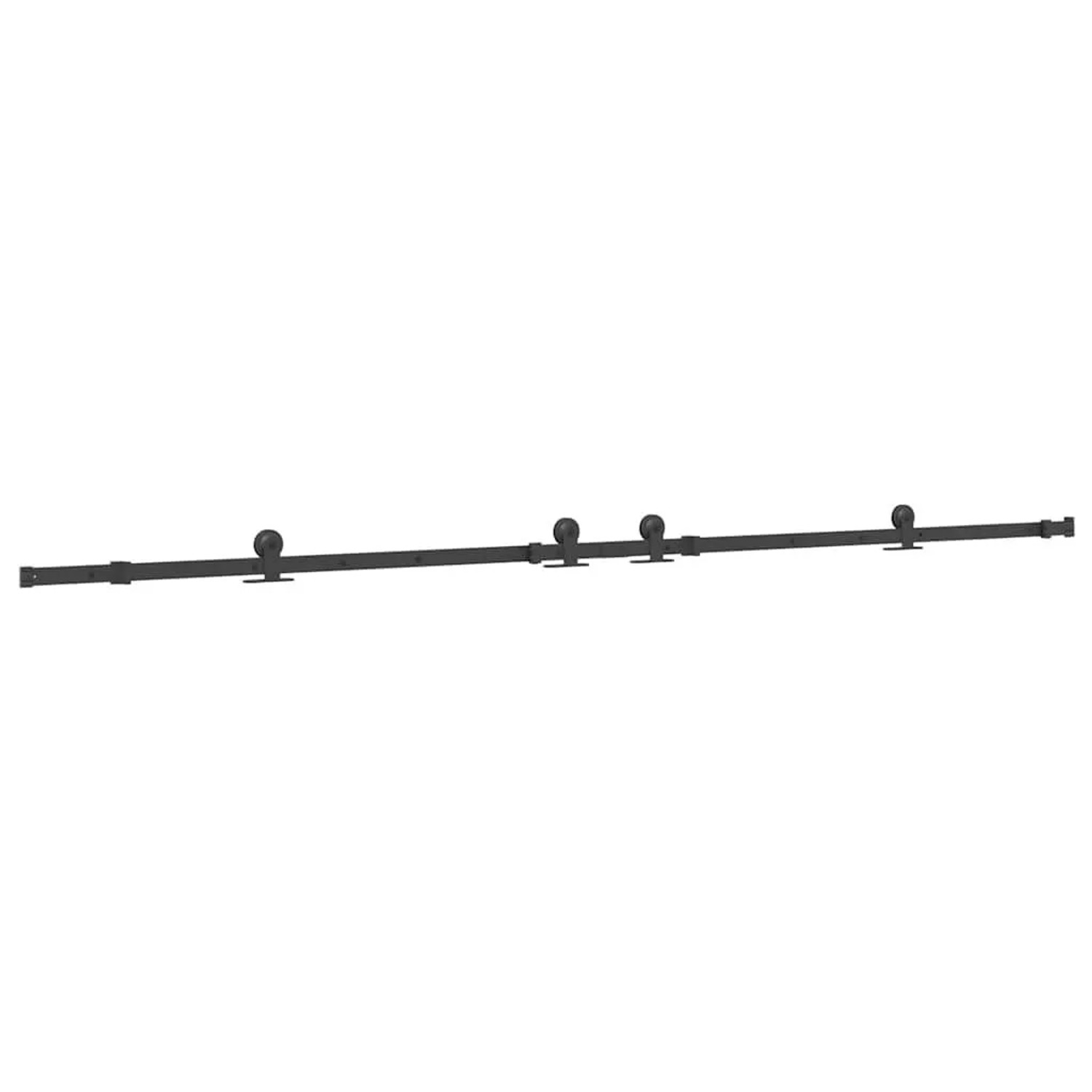 vidaXL Schiebetürbeschlag-Set 305 cm Stahl Schwarz 3295783