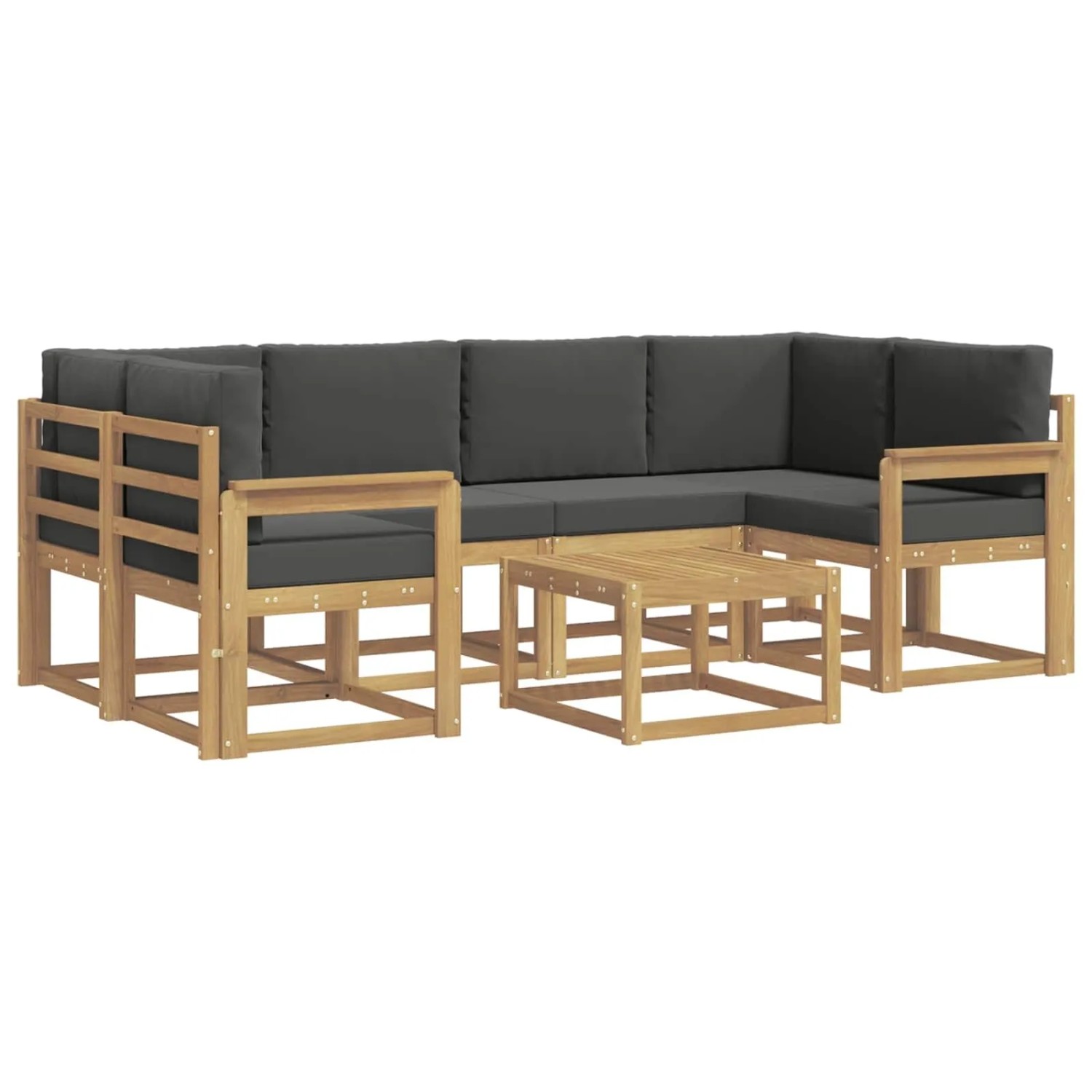 vidaXL Outdoor-Sofagarnitur mit Kissen 7-Tlg Weiß und Anthrazit 3387306