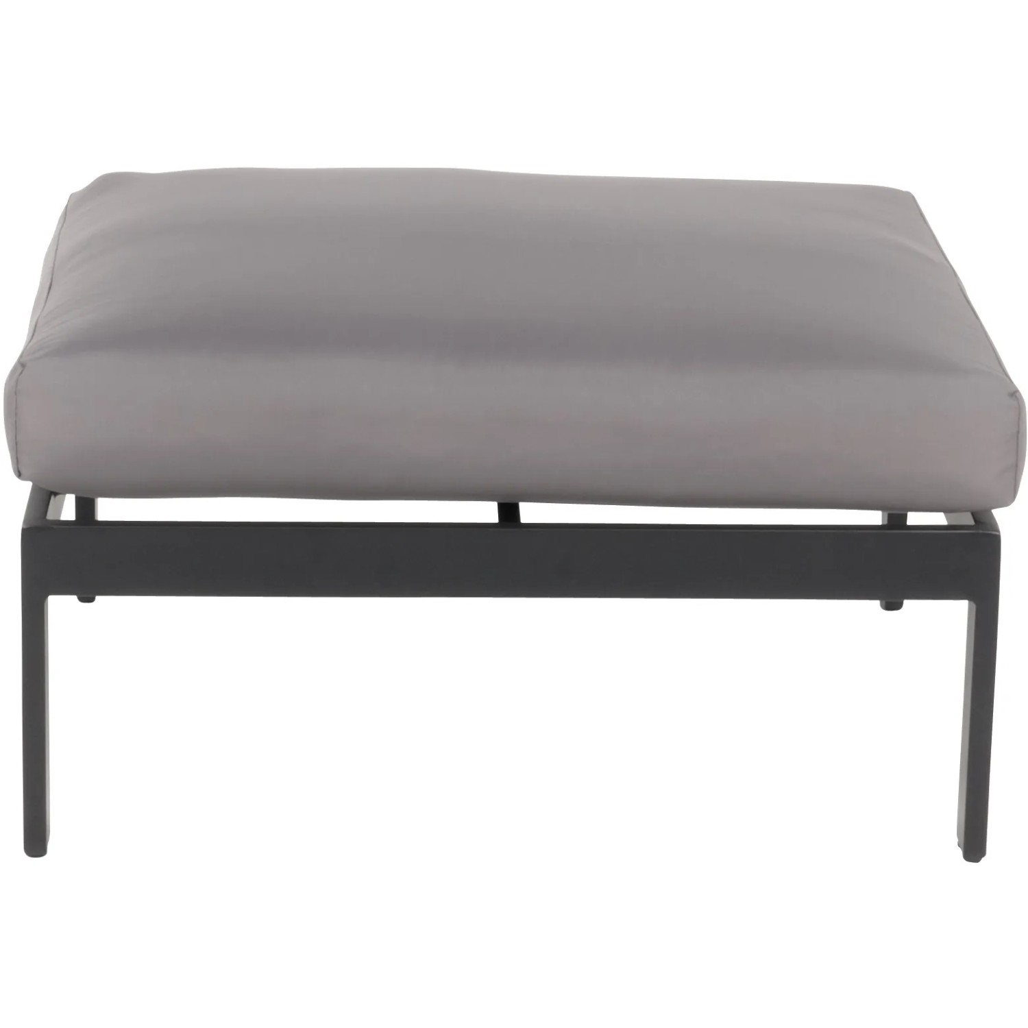 Hocker des Home Deluxe Lounge-Sets Rio L, Aluminium schwarz, Kissen hellgrau.