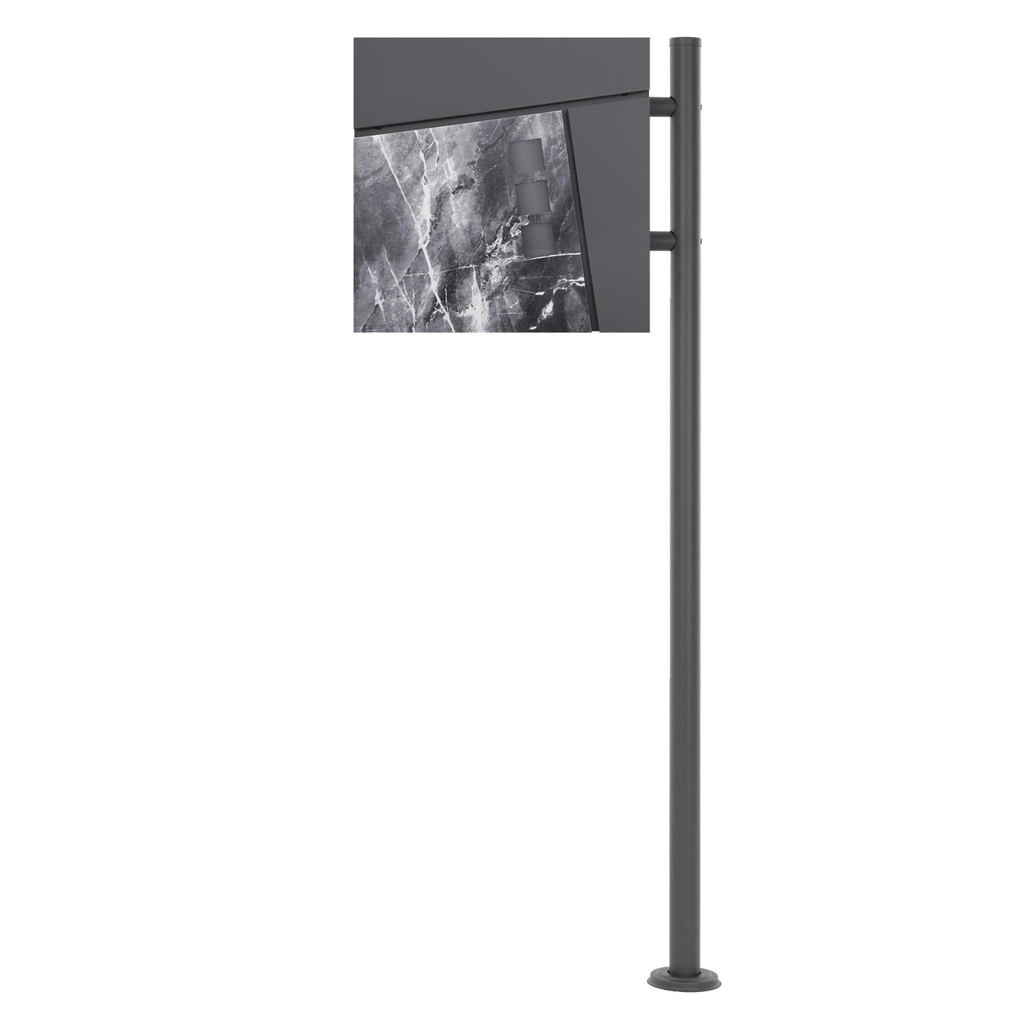 ML-Design Briefkasten Anthrazit Schwarz-Marmoroptik mit Zeitungsfach und Pf günstig online kaufen