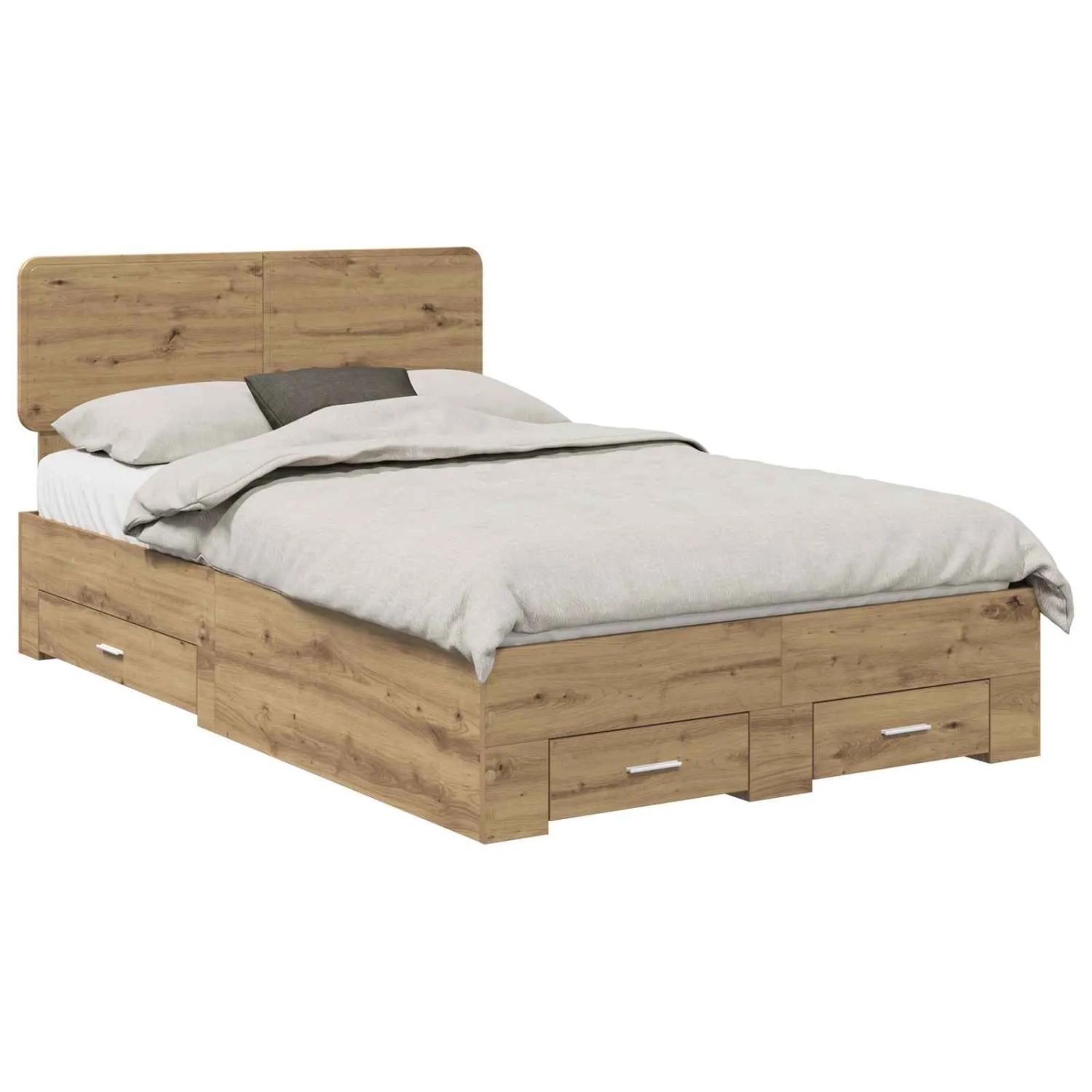 vidaXL Bettrahmen Artisan-Eiche 120 x 190 cm Holzwerkstoff 3412408
