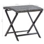 Grauer vidaXL Klapphocker aus Poly Rattan, ideal als Sitzhocker oder Beistelltisch.