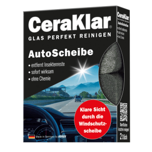 abrazo CeraKlar AutoScheibe, 2er-Pack Reinigungsschwämme für streifenfreie Windschutzscheiben.