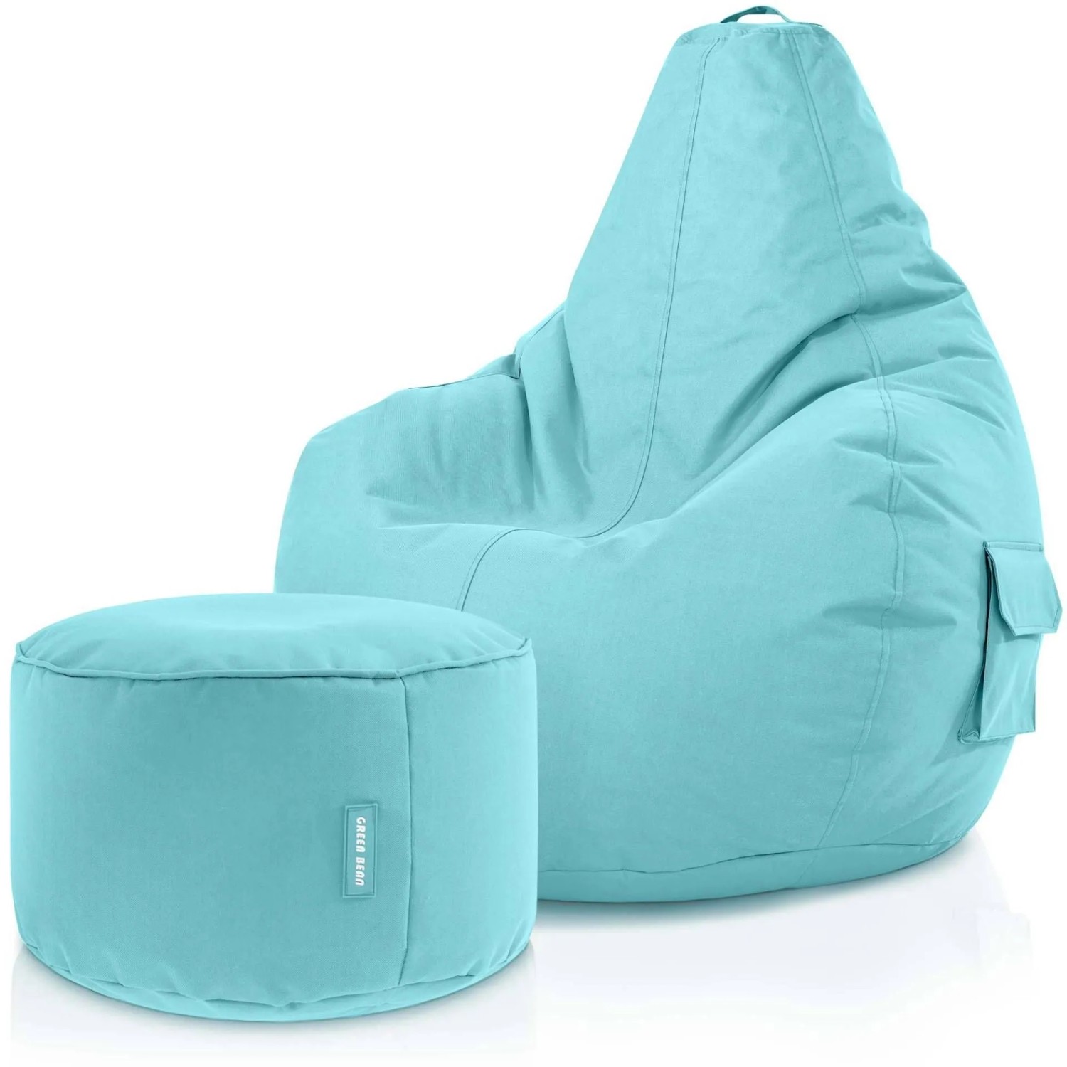 Green Bean Sitzhocker 2er Set Cozy + Stay 70 x 80 x 90 cm Wetterfest Aquamarin