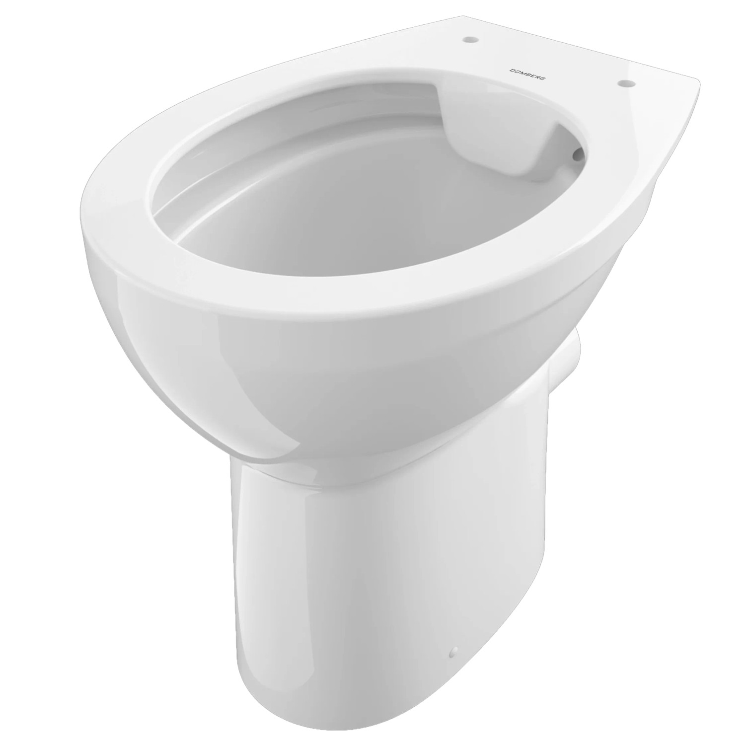 Weißes Domberg Stand-WC-Set DB1003 mit spülrandlosem Design und Komforthöhe.