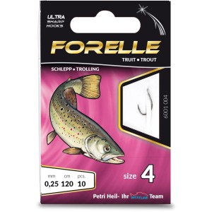 Westline Forellenhaken Gr. 4, 10 Stück, an 120 cm Schnur gebunden, für Angler.