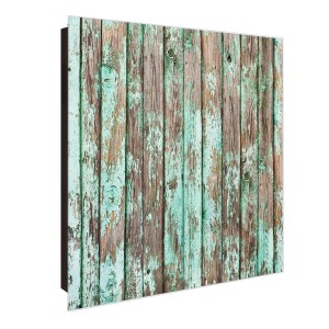 Schwarzer Banjado Schlüsselkasten mit Glastür, Motiv verwittertes Holz, 50 Haken, magnetisch und beschreibbar.