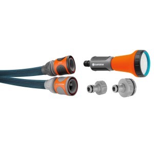 Gardena Liano Xtreme 15m Gartenschlauch Set mit Brause und Verbindern.