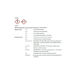 Sicherheitshinweise für Tassullo Klebe- und Armierungsmörtel, 25 kg Sack. Warnhinweise beachten.