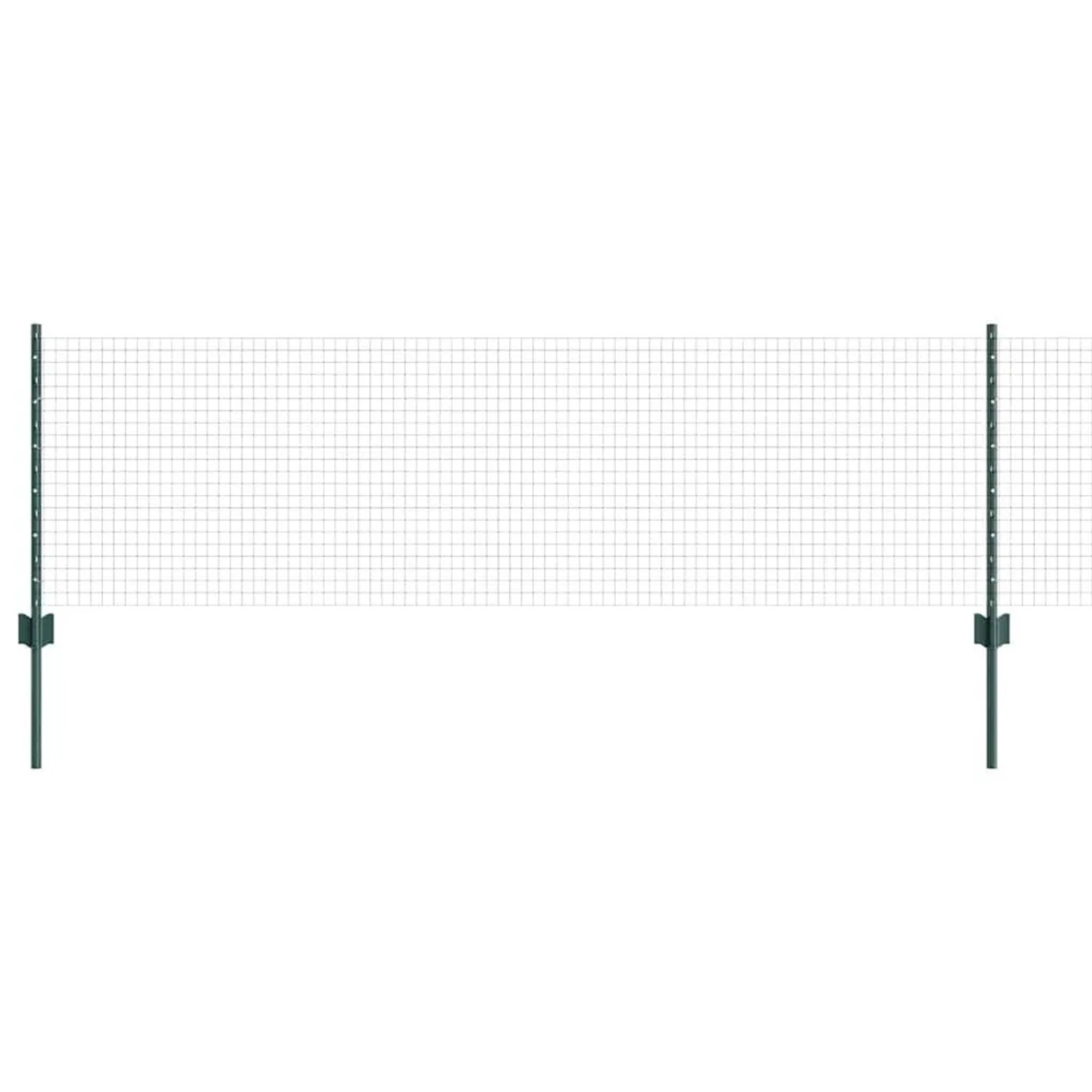 vidaXL Zaun mit Pfosten Grün 0,6 x 25 m Stahl und PVC 3336474