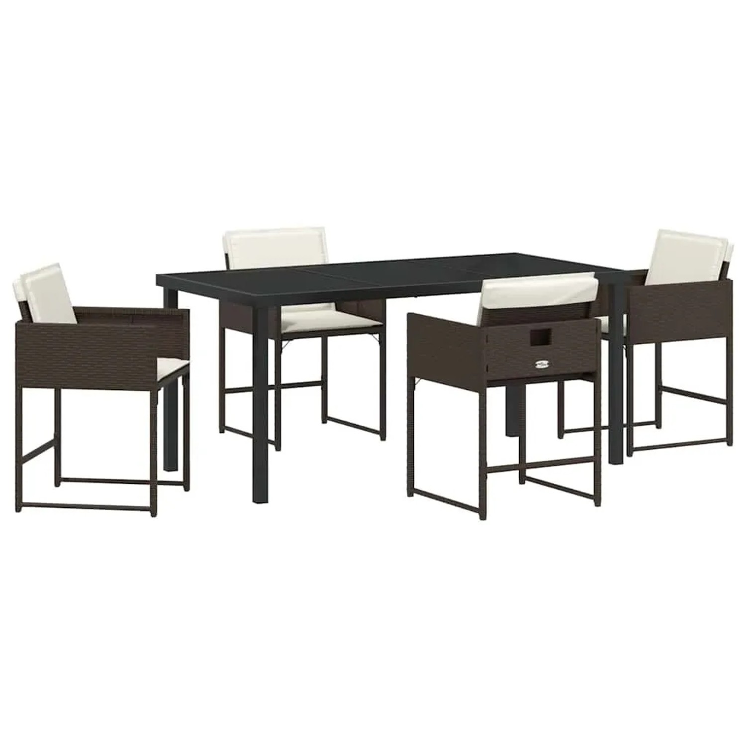 vidaXL Garten Essgruppe 5-Tlg Braun Poly-Rattan 3380727 günstig online kaufen