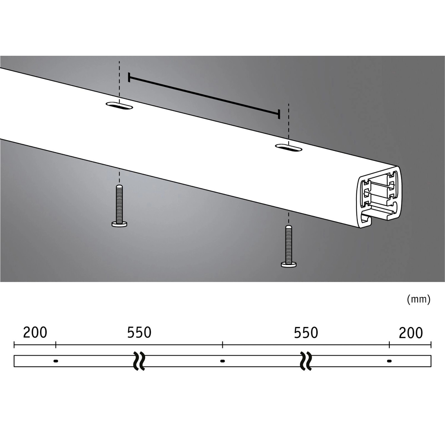 Paulmann URail Schiene, 150 cm, Signalweiß, zur flexiblen Beleuchtung mit dem LED-Schienensystem.