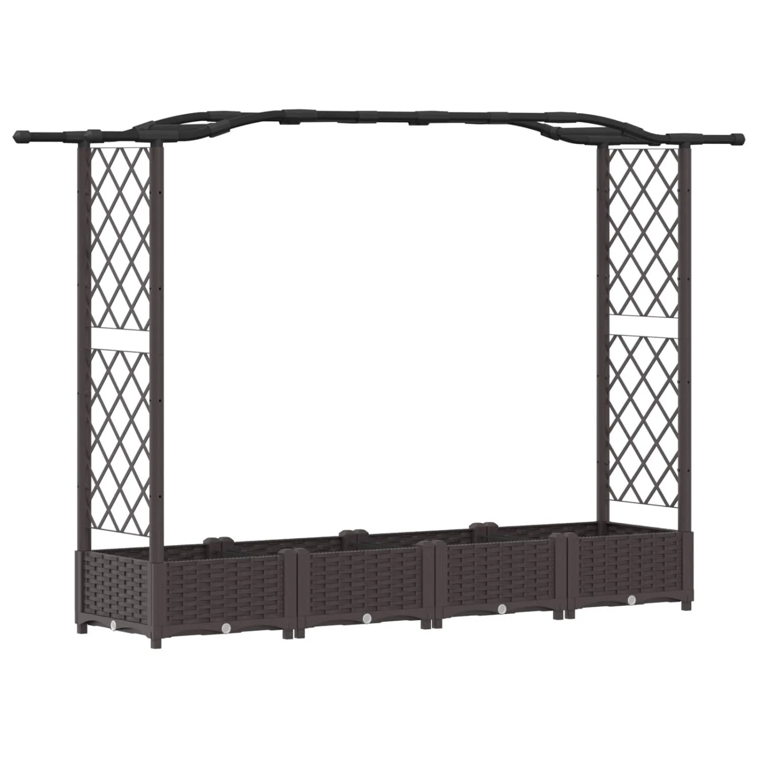 vidaXL Hochbeet mit Rankgitter und Dach Braun 207 x 40 x 126 cm PP 42032505