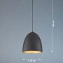 Fischer & Honsel Pendelleuchte Mylon, schwarz/gold, 30 cm Durchmesser, moderne Hängelampe