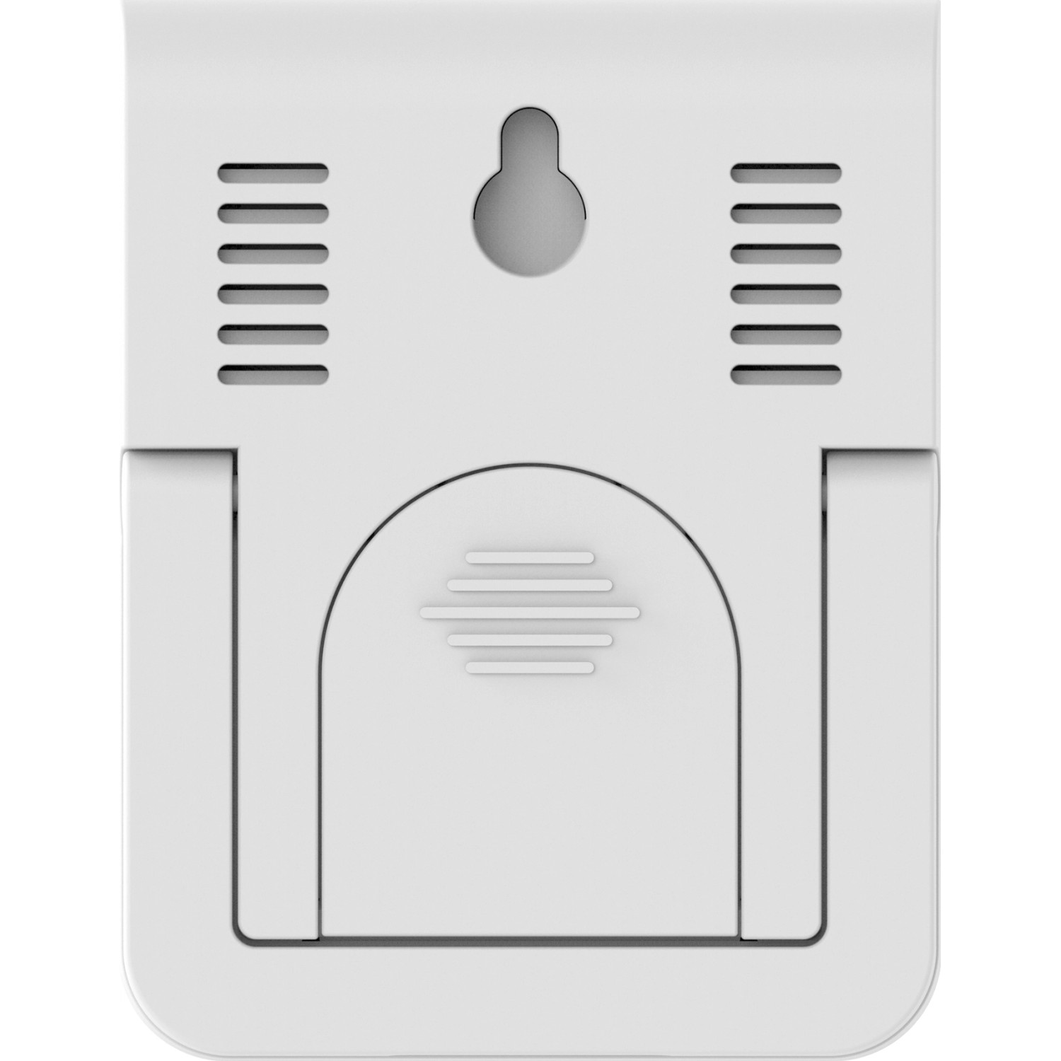 Rückseite des weißen BRESSER Thermo- und Hygrometer 3er-Sets mit ausklappbarem Standfuß.