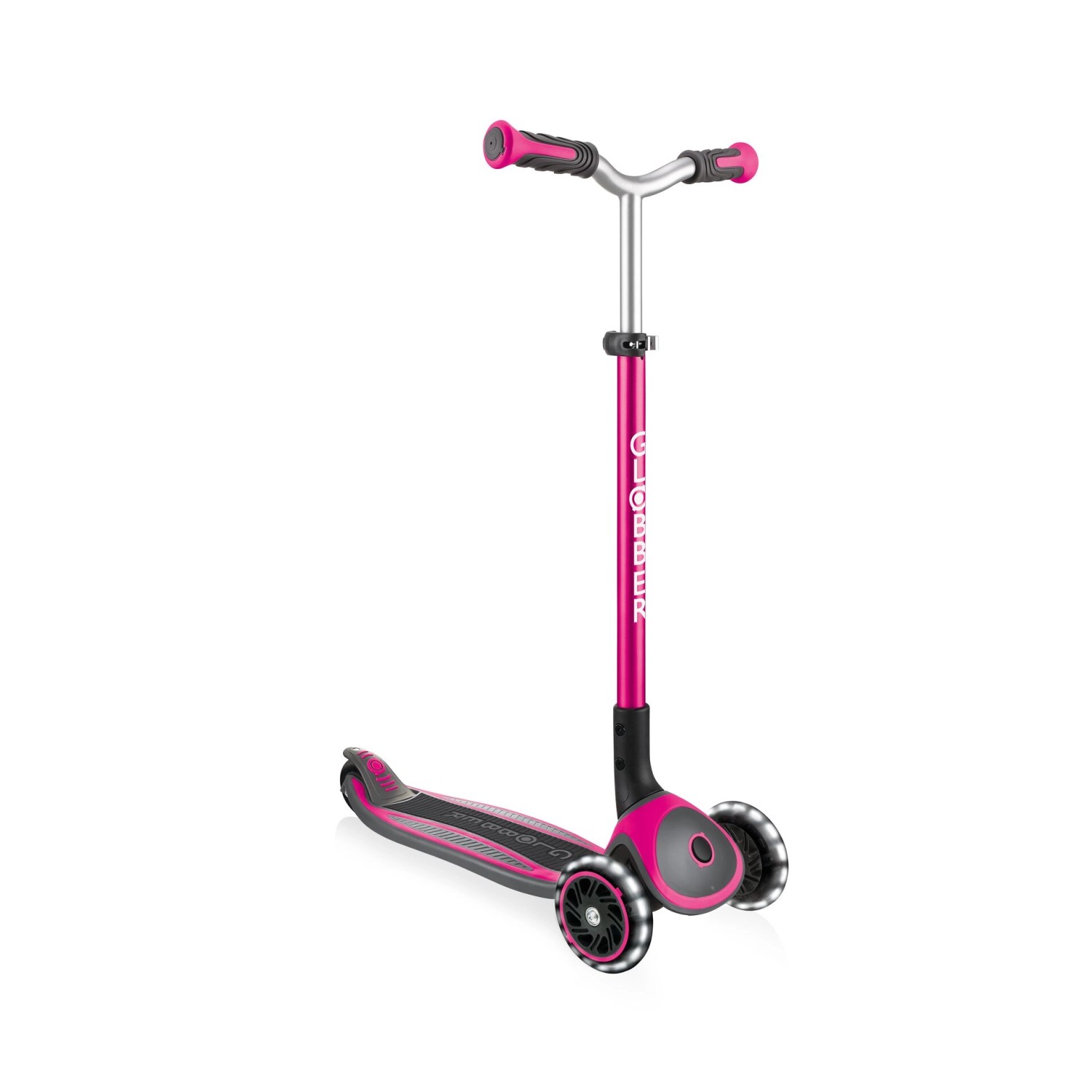 Thumbnail - Globber Master Lights Tretroller Kinder 125/80 mm ABEC 5 3-Rädrig Höhenverstellbar LED-Leuchtrollen Pink