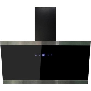 Respekta Kopffrei Dunstabzugshaube CH89090S, 90 cm, Schwarz, mit Touch-Control und LED-Beleuchtung.
