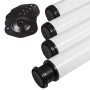 SOTECH Tischbeine, 4er Set, weiß, höhenverstellbar, Ø 60 mm, mit Montageplatten.