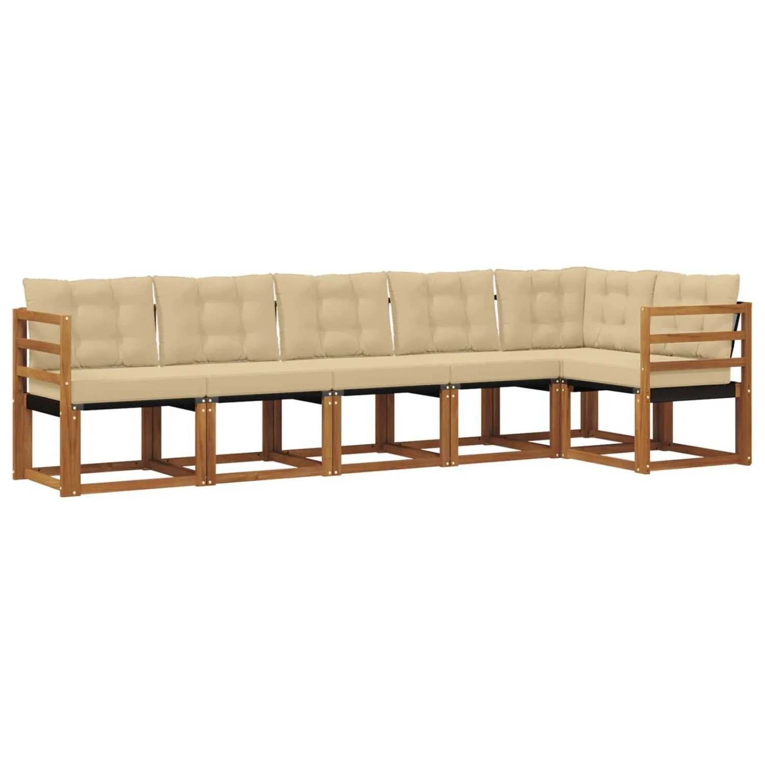 vidaXL Outdoor-Sofagarnitur mit Kissen 6-Tlg Natur und Beige 3368704