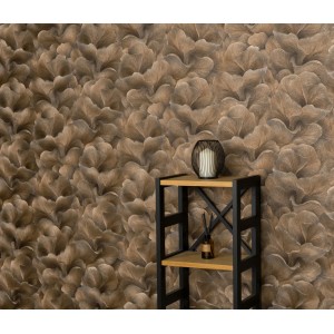 Erismann Vliestapete Fashion for Walls Floral Glow Braun mit floralem Muster und Glanzeffekt.