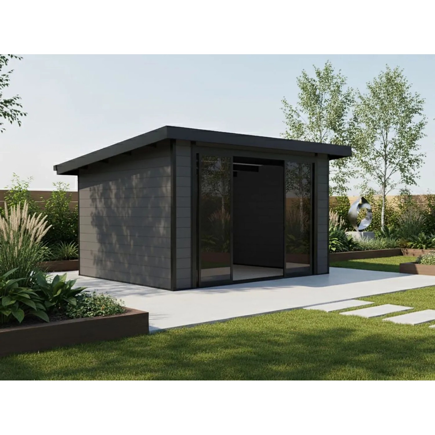Fjordholz WPC Gartenhaus Modell Sunshine Slide 12 m²