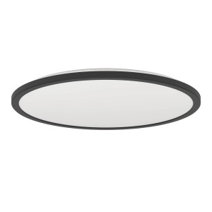 Schwarze LED-Deckenleuchte Rovito, Ø 50cm, von Eglo. Moderne Deckenlampe aus Kunststoff.