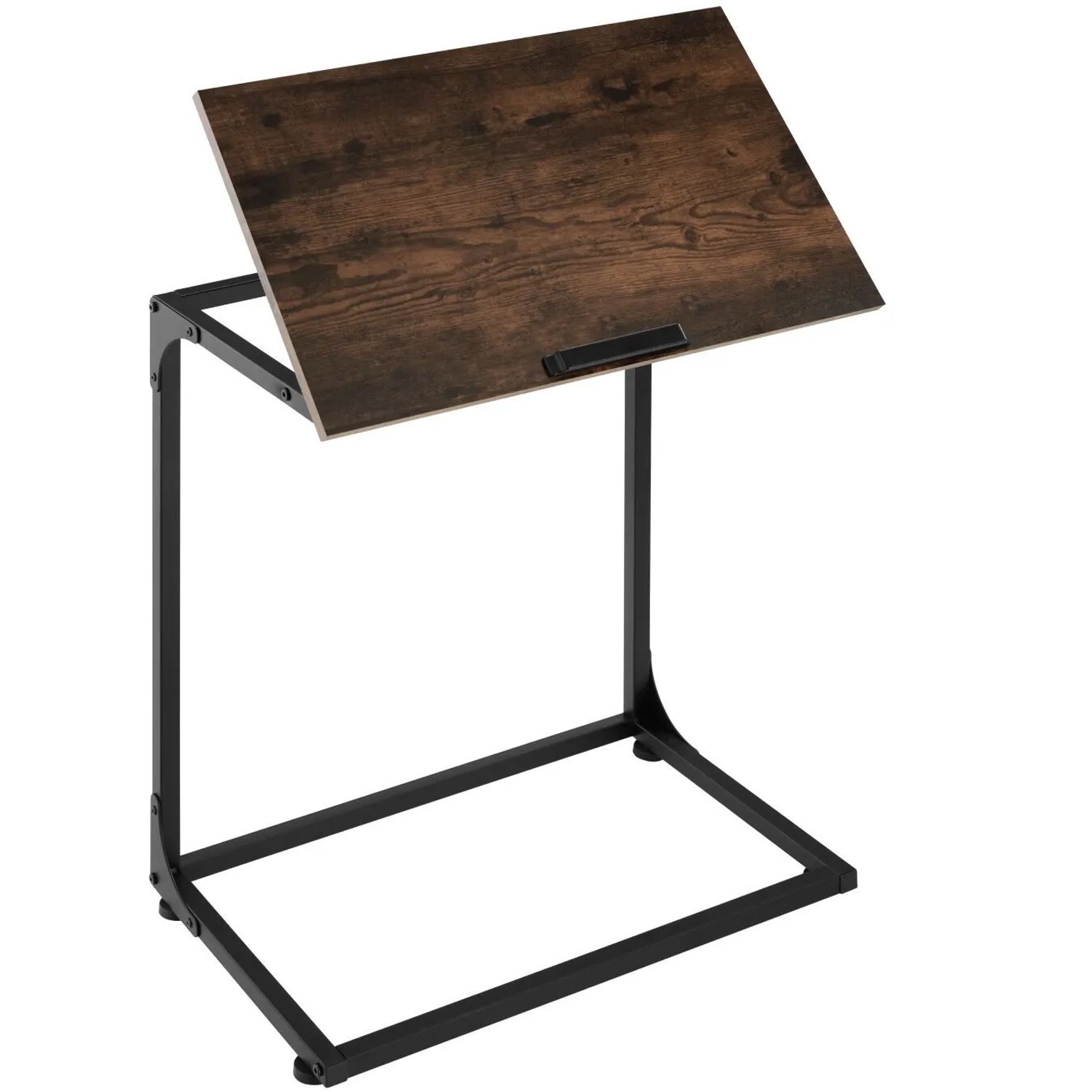 Tectake Beistelltisch Ruston Industrial Style Holz und Stahl  55 x 35 x 66 50 cm Industrial Holz Dunkel  Rustikal