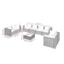 Graues 9-tlg. vidaXL Garten Lounge Set aus Rattan mit Kissen und Tisch. Gartenmöbel für Terrasse und Garten.