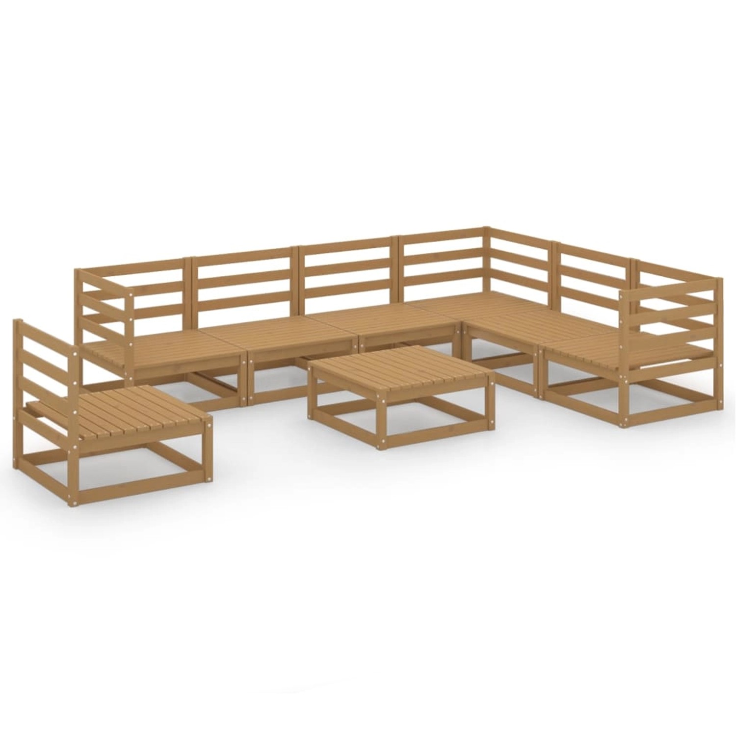 vidaXL 8-tlg Garten-Lounge-Set Honigbraun Massivholz Kiefer Modell 18 günstig online kaufen