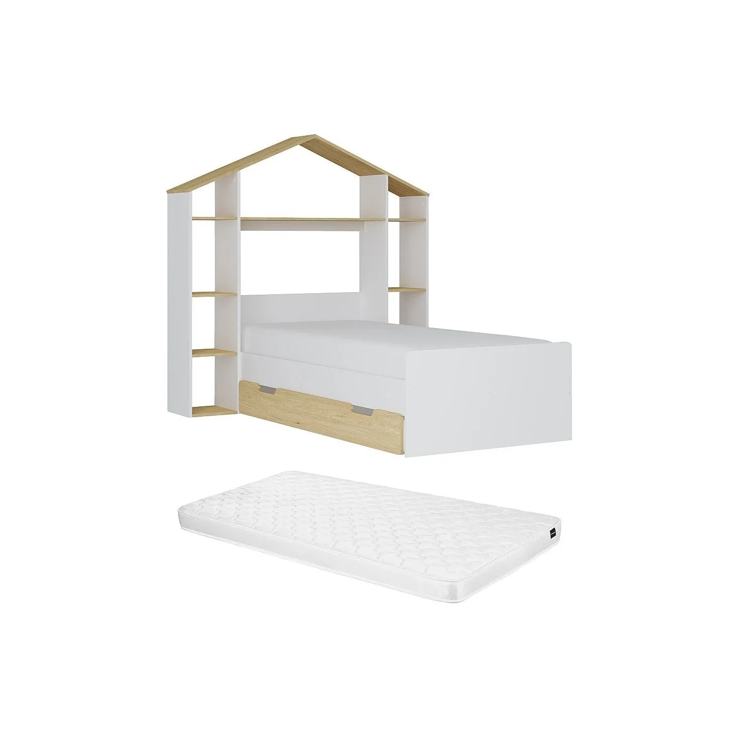 Vente-unique Hausbett Jeraco Naturfarben Hell  Weiß 194.5 cm