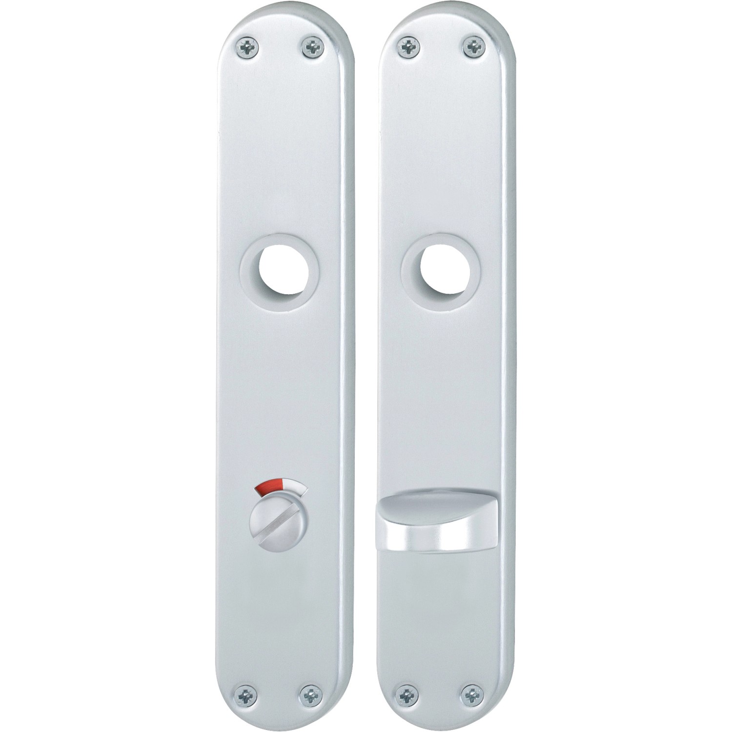 AnsaPro Bad- und WC-Langschildpaar Eder 37 mm - 42 mm Aluminium Silber