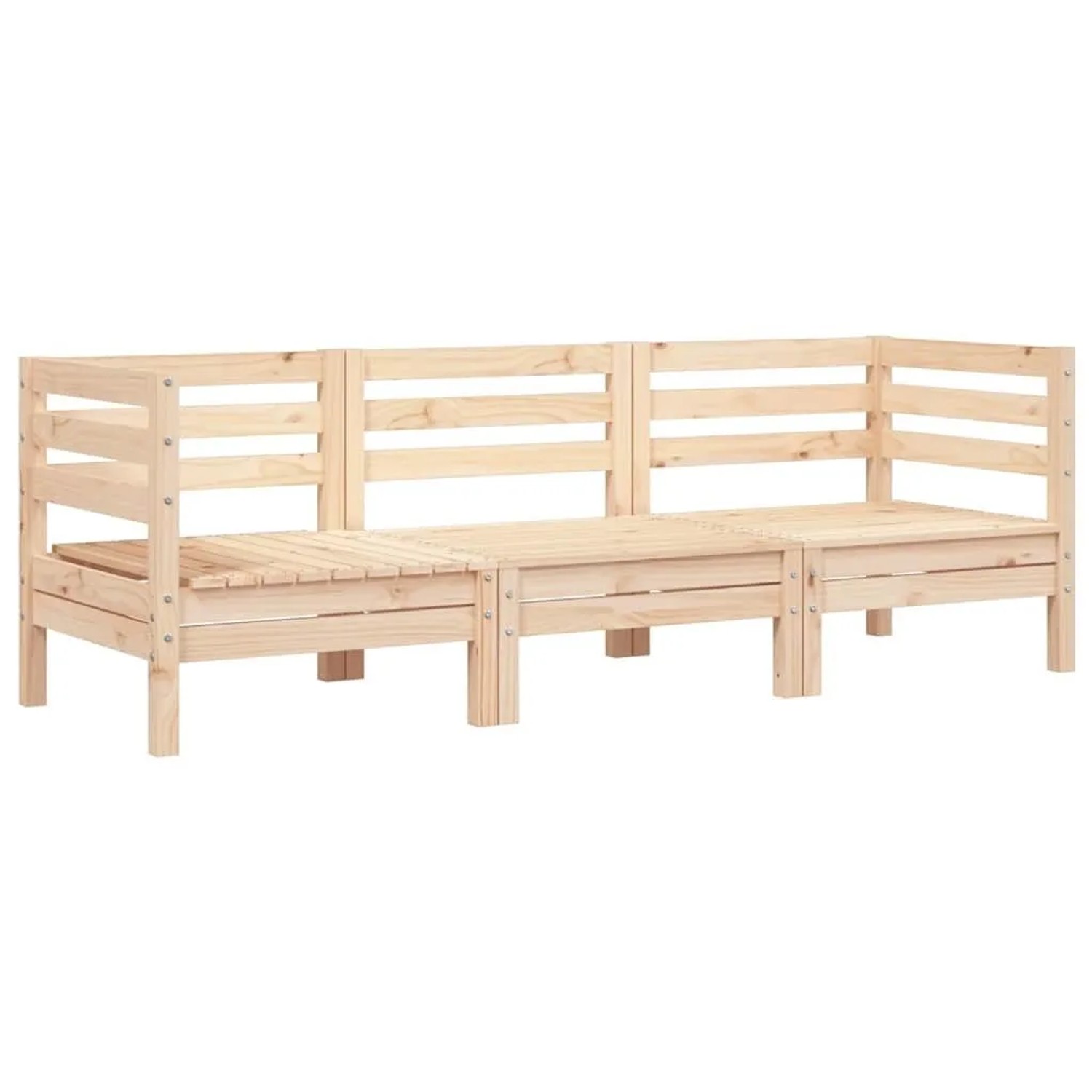 vidaXL Gartensofa 3-Sitzer Massivholz Kiefer 838026 günstig online kaufen