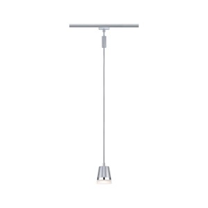 Paulmann Pendel Cone URail Chrom Matt. Elegante Hängeleuchte für LED-Schienensysteme, mit konischem Schirm.