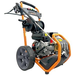 Strahlemann Benzin Hochdruckreiniger mit Messingpumpe, 220 Bar, 540 l/h, für Terrasse, Auto und Garten.