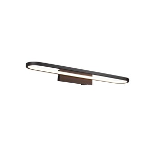 Moderne Trio LED-Wandleuchte Gianni 60cm, matt schwarz, oval, für Badezimmer IP44. Leuchtet hell.