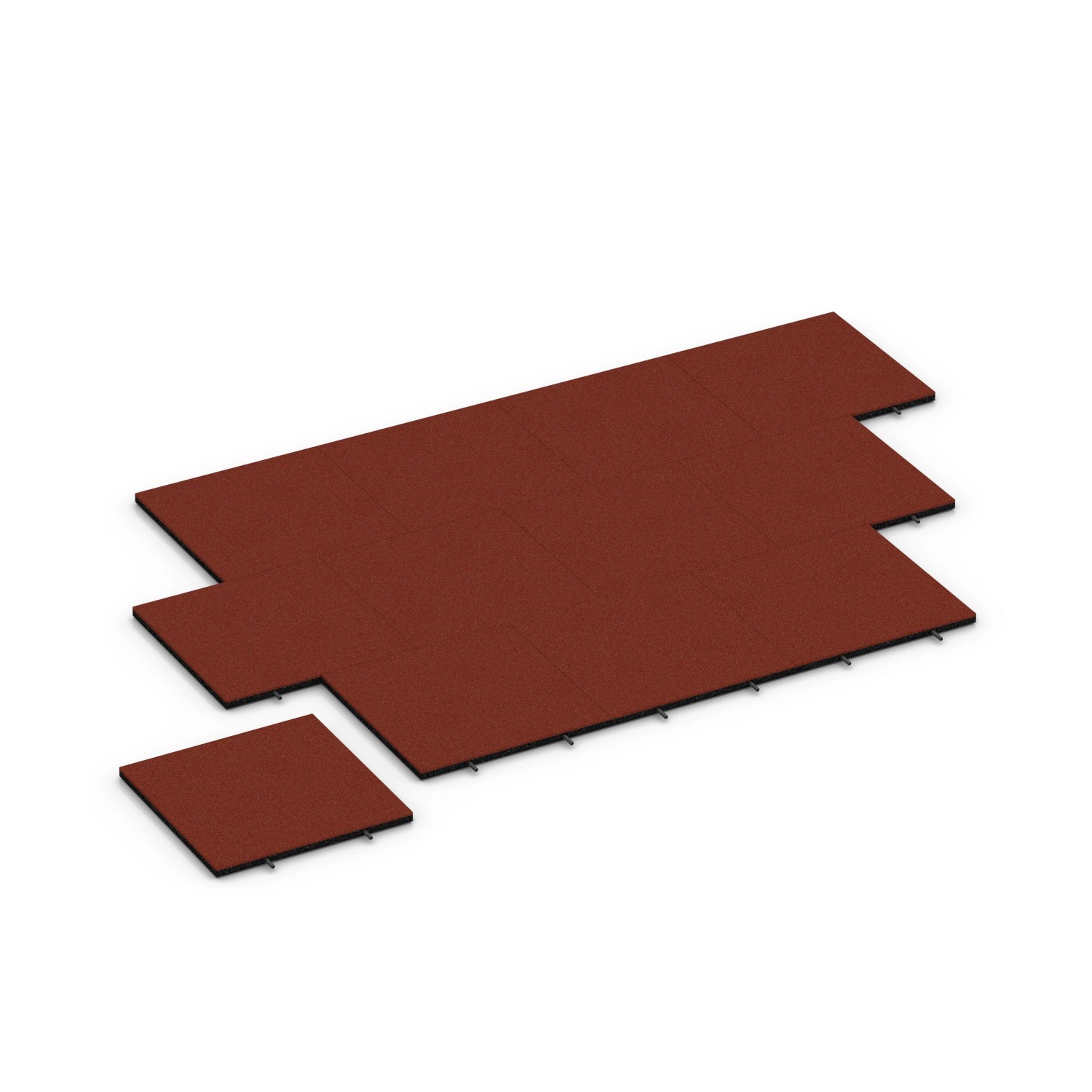 WARCO Fallschutzplatte-110 cm Ziegelrot 50 x 50 x 3 cm