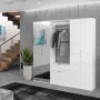 Inn.Furn Schuhschrank Weiß Hochglanz 122 cm mit Spiegel SystemX_9