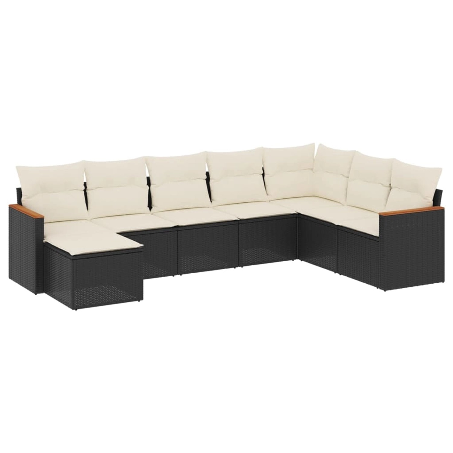 vidaXL 8-Tlg Garten-Sofagarnitur mit Kissen Schwarz Poly Rattan 3226245 günstig online kaufen