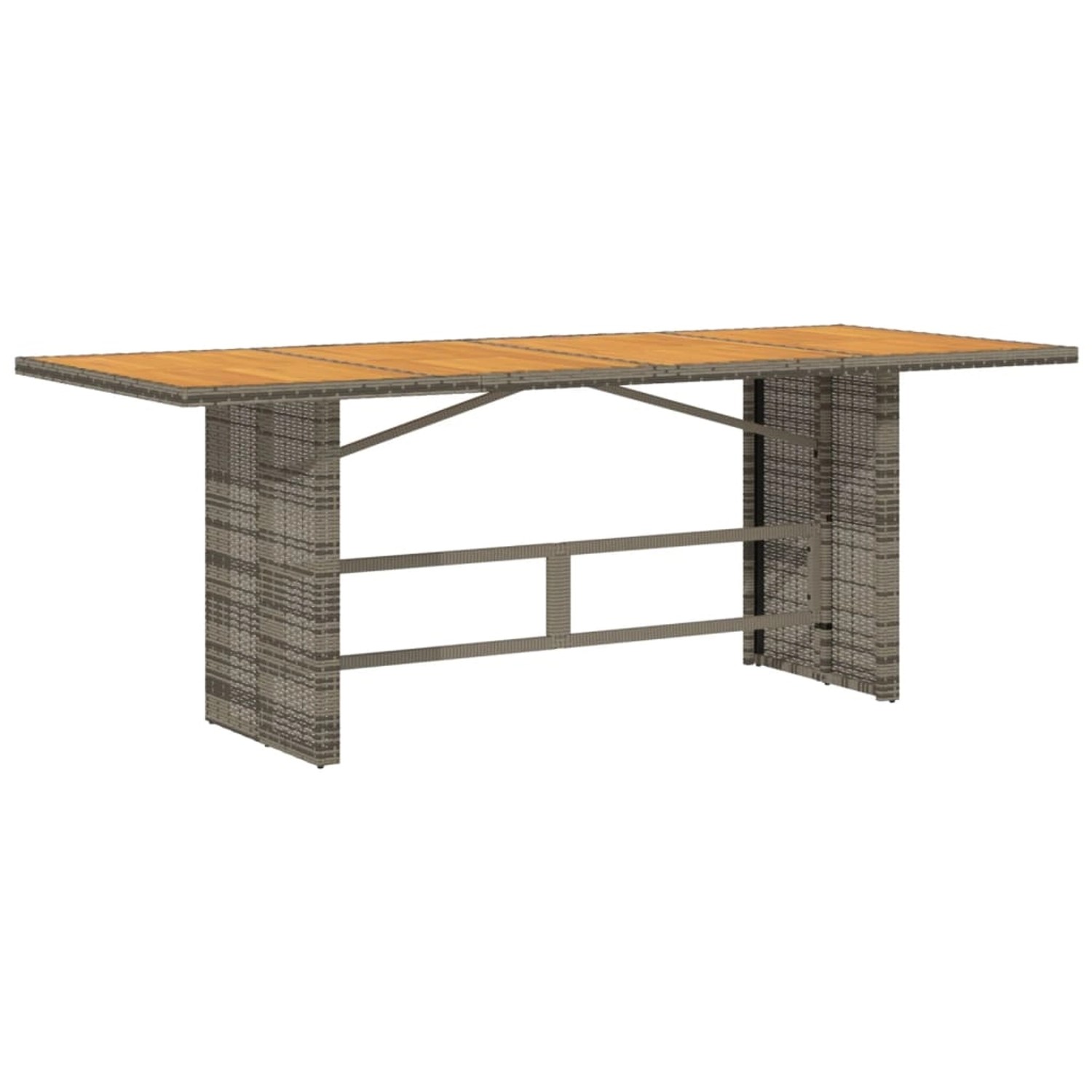 vidaXL Gartentisch mit Akazienholz-Platte Grau 190x80x74cm Poly Rattan 3653 günstig online kaufen