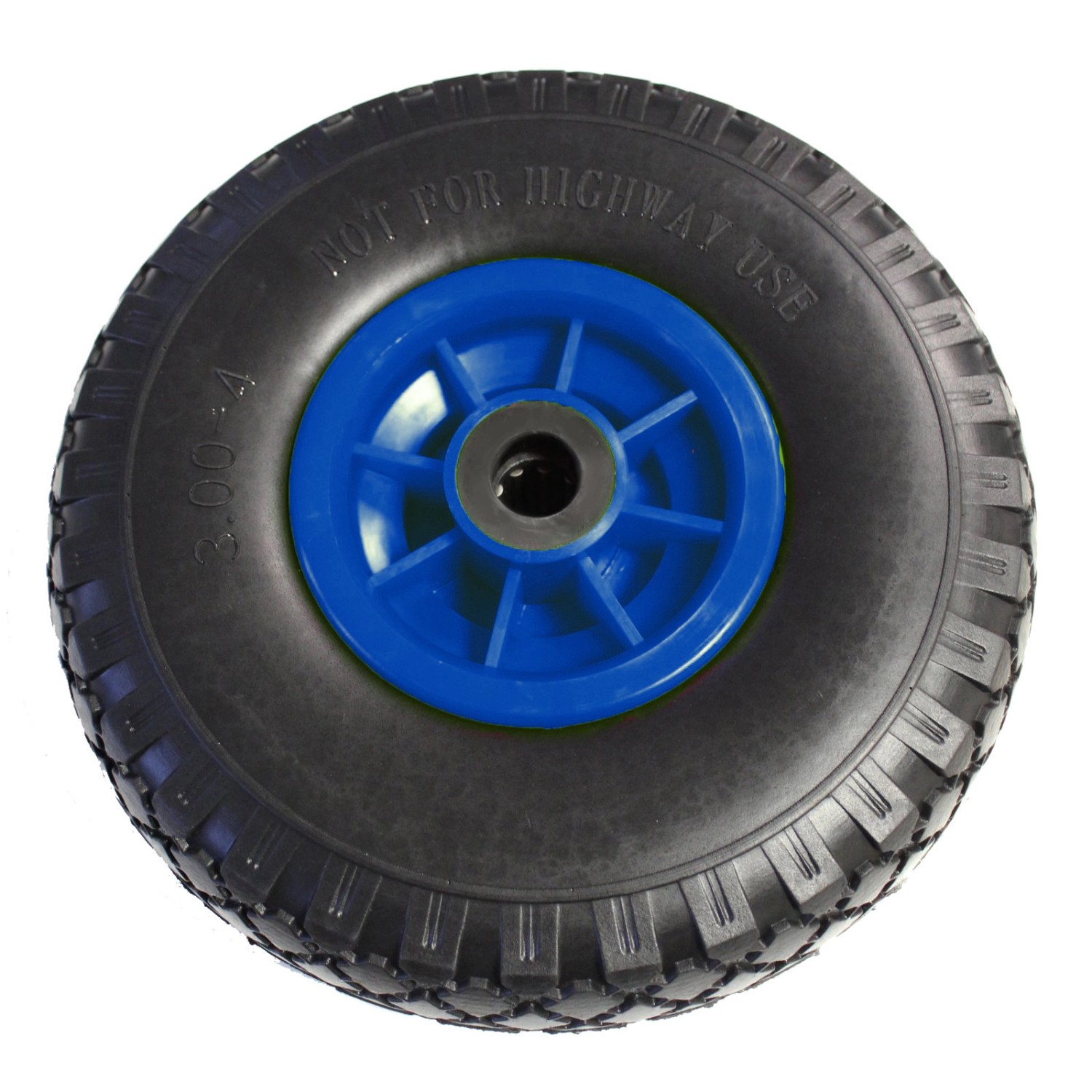 TRUTZHOLM Sackkarrenrad PU Rad 260x85mm 3.00-4 75mm Zentrierte Nabe Durchmesser 20mm Blau