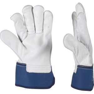 OX-ON Worker Comfort 2305 Arbeitshandschuhe, blau-weiß-grau, Gr. 09, mit verstärkter Manschette.