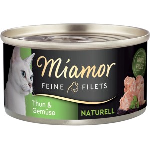 Miamor Feine Filets Thunfisch & Gemüse, 80g Dose Katzen-Nassfutter.