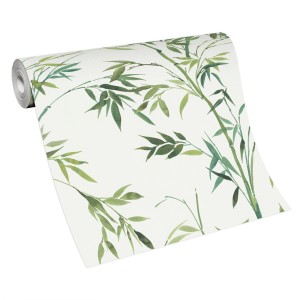 Erismann Vliestapete Martinique Bamboorelle, grüne Bambus-Optik auf Rolle.