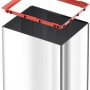 Hailo Mülleimer Big-Box Swing L, 35 l, Edelstahl mit rotem Klemmrahmen für Müllbeutel.