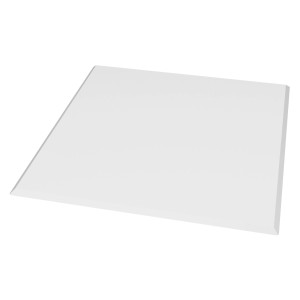 Eckige, glasklare Valo Glasbodenplatte 100x100 cm, 8 mm stark, für Kamin und Ofen.