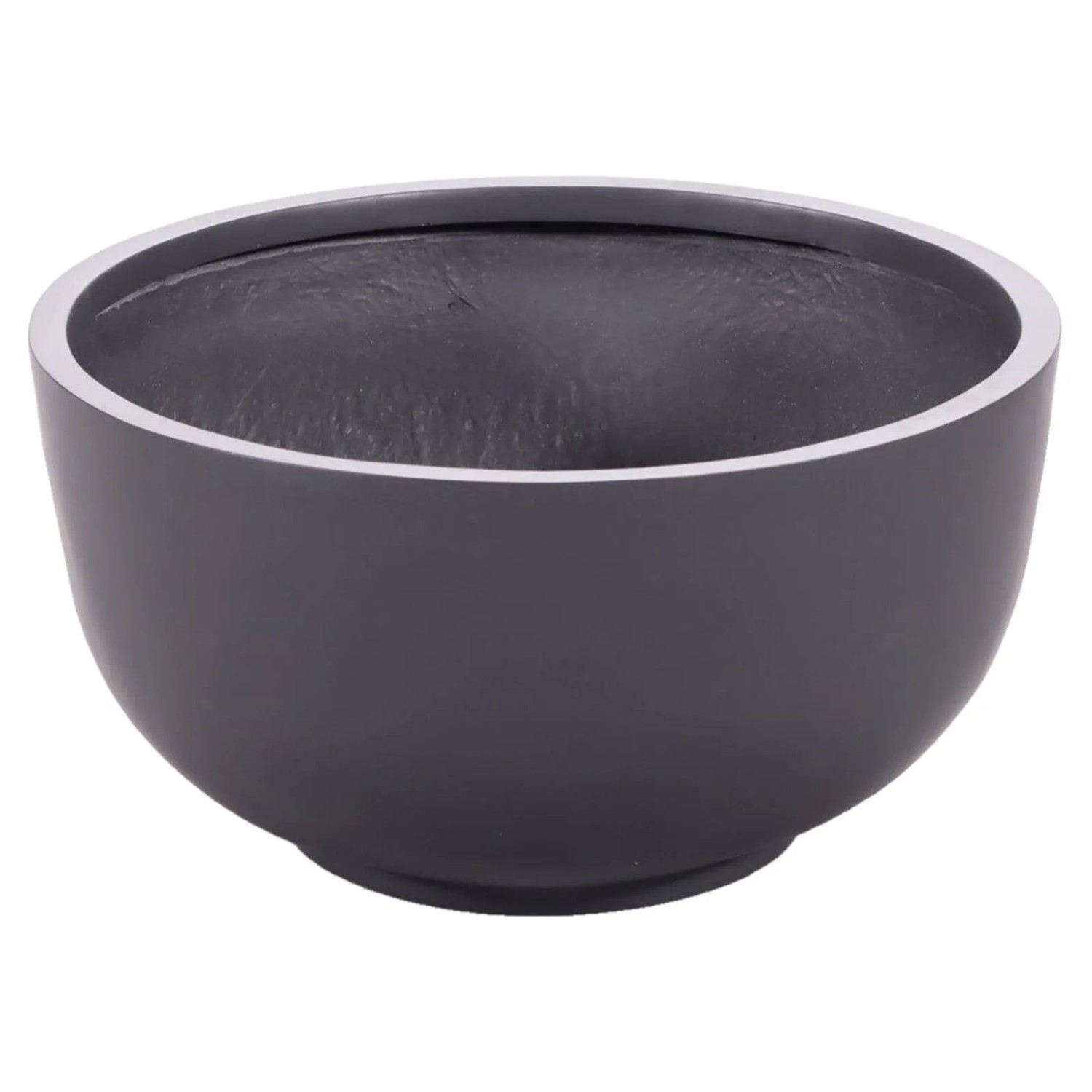 Elegant Einrichten Pflanzkübel Fiberglas Schale-Rund D50xH25cm Anthrazit-Metallic